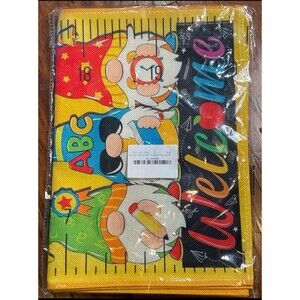 Linen Yellow Back to School Table Runner Classroom Decoration Supplies